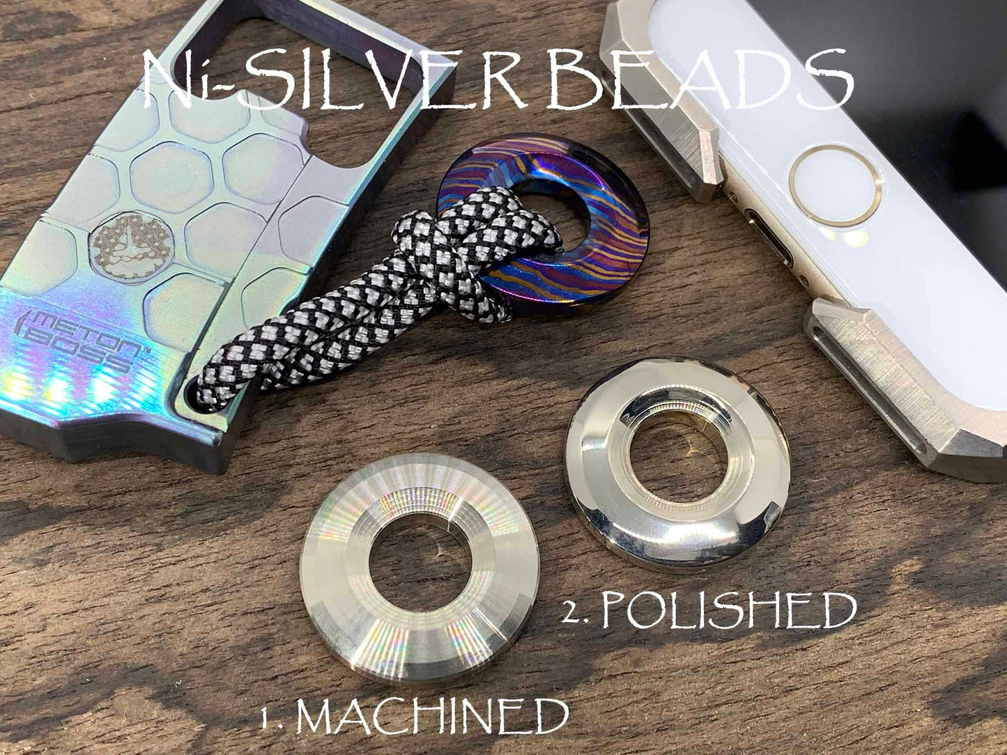 Ni-SILVER lanyard bead Paracord bead Dog tag