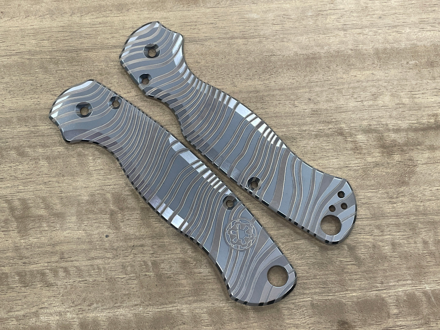 Black BESKAR Mandalorian Titanium scales for Spyderco Paramilitary 2 PM2