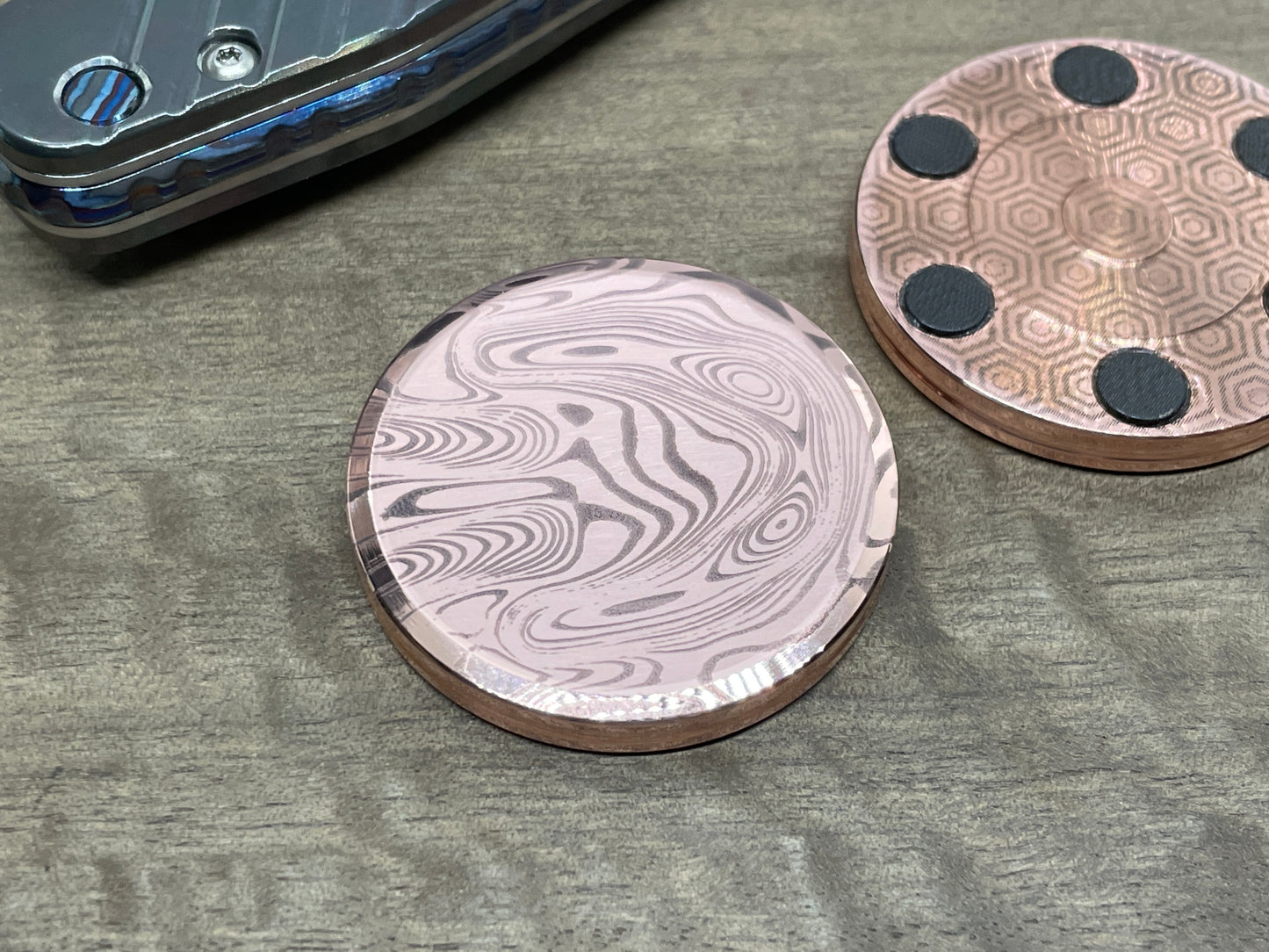 Dama FISH Polished Copper CLICKY HAPTIC Coins Fidget