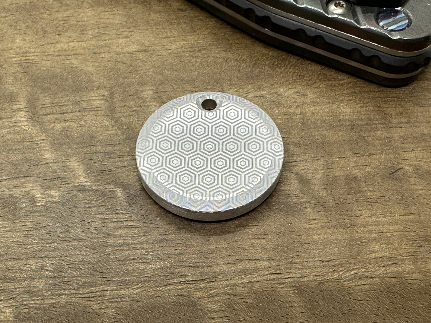 HONEYCOMB engraved Aerospace Aluminum PENDANT Keychain