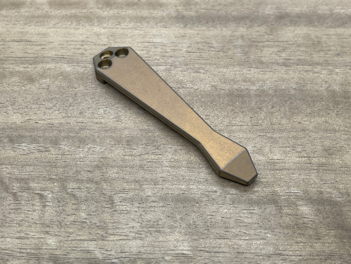 TUMBLED Bronze ano Dmd Titanium CLIP for most Spyderco models