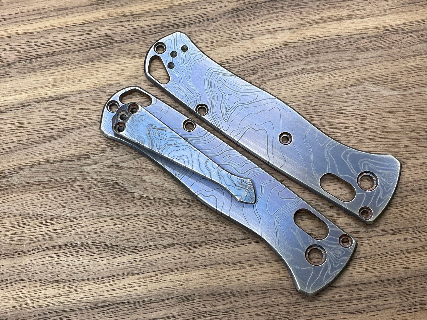 TOPO Blue Ano Brushed SPIDY Titanium CLIP for most Benchmade models