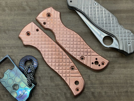 FRAG milled Tumbled Copper Scales for SHAMAN Spyderco