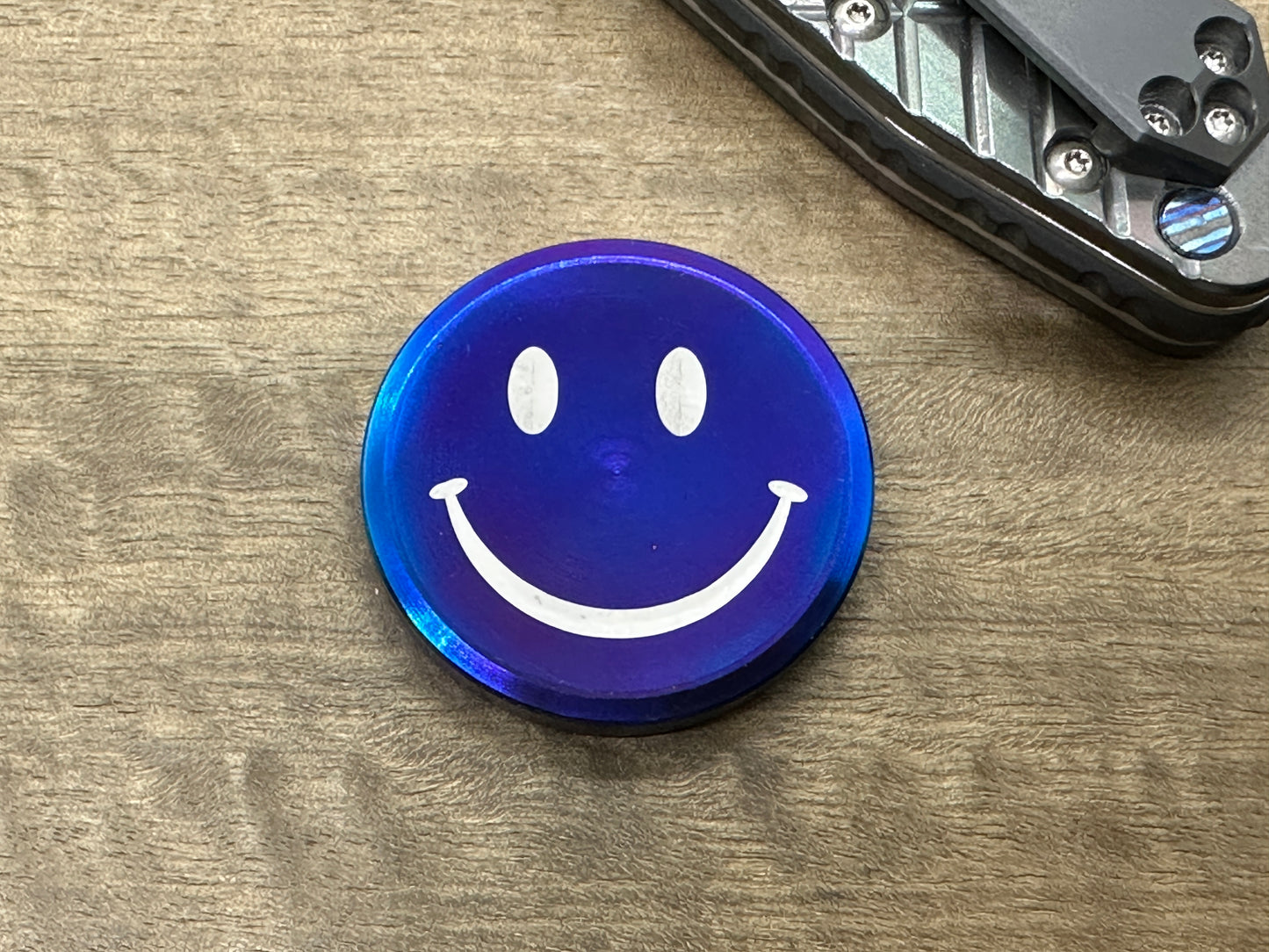 4 sizes Smiley - Sad (Yes-No decision maker) Flamed Titanium Worry Coin