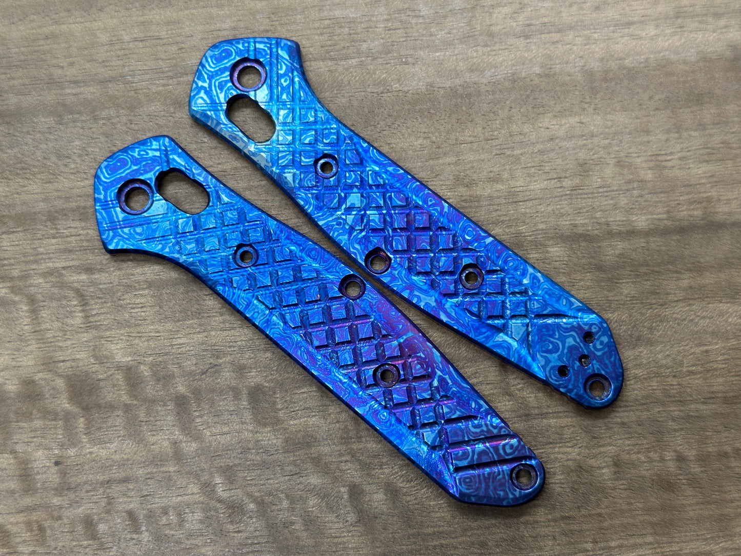 ALIEN Flamed FRAG Cnc milled Titanium Scales for Benchmade 940 Osborne