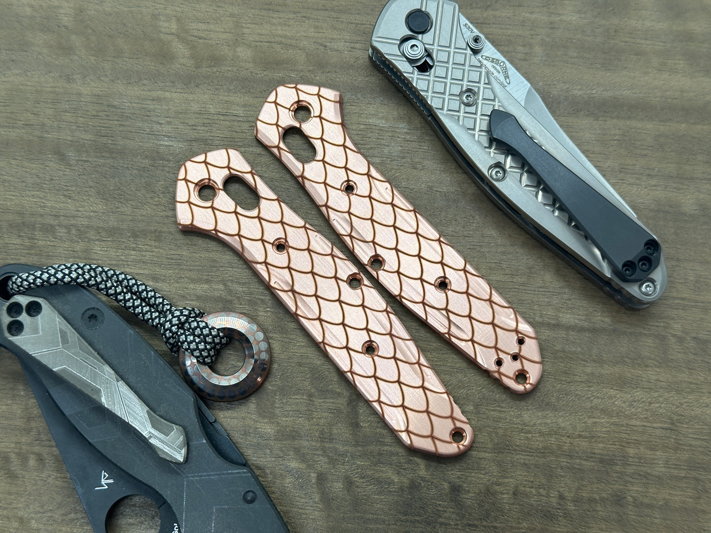 DRAGONSKIN engraved Copper Scales for Benchmade 940 Osborne