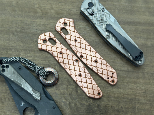 DRAGONSKIN engraved Copper Scales for Benchmade 940 Osborne