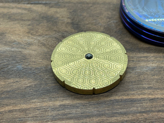 HONEYCOMB engraved Brass Spinning Worry Coin Spinning Top