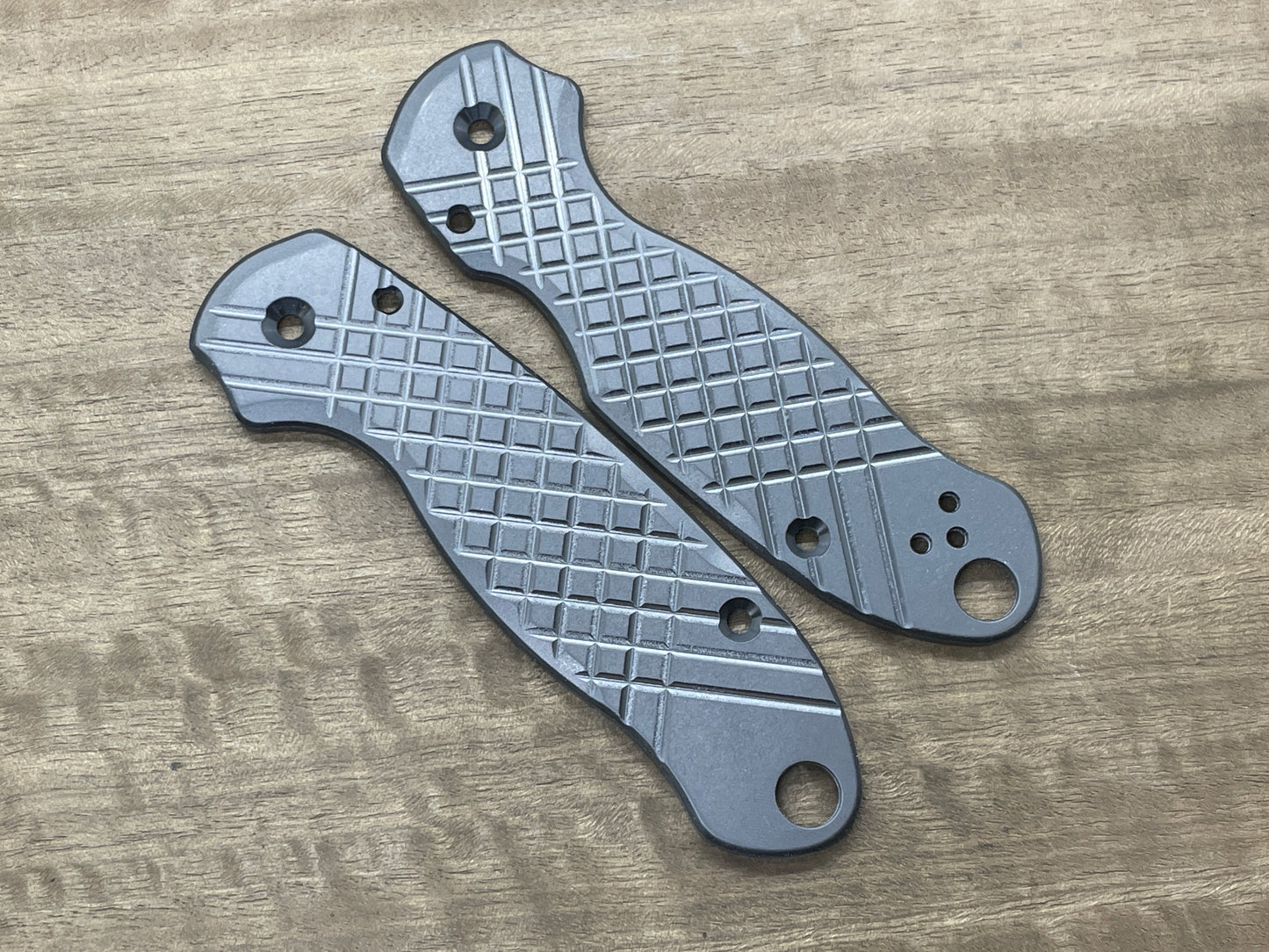 TUMBLED FRAG milled Zirconium scales for Spyderco Para 3