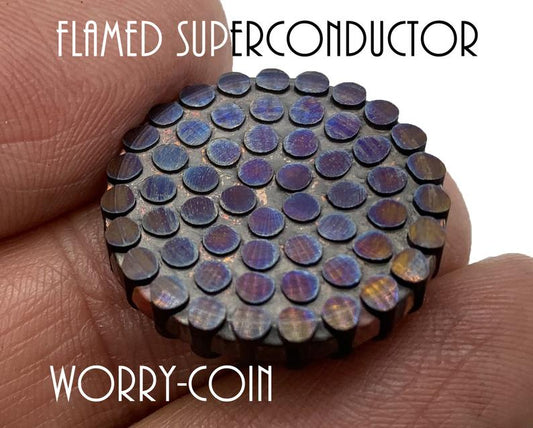 2 sizes Flamed Super Deep etched Superconductor Worry Coin