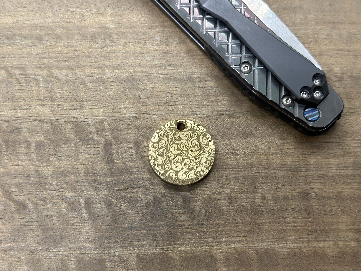 VICTORIA engraved Brass PENDANT Keychain