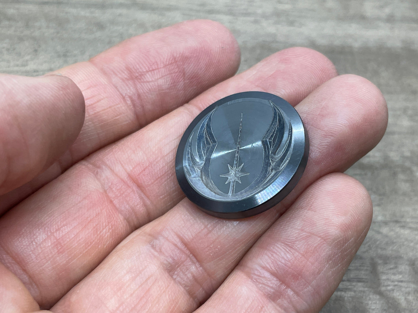 4 sizes JEDI Black Zirconium Worry Coin