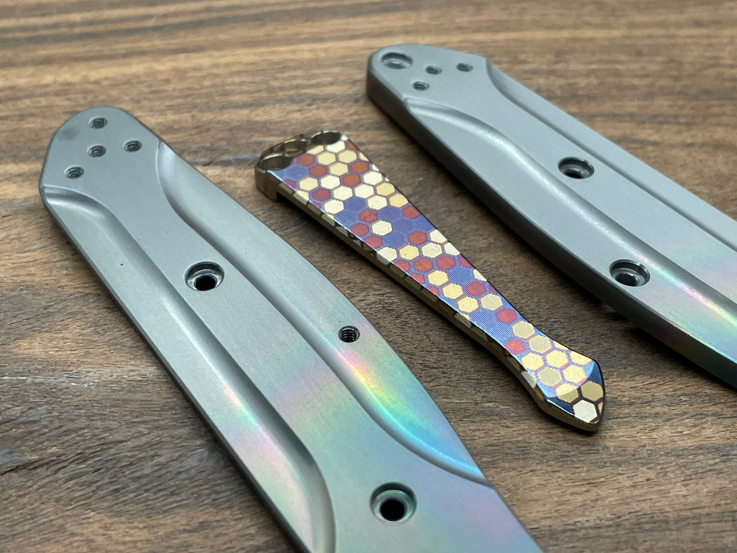 HONEYCOMB heat ano engraved SPIDY Titanium CLIP for most Benchmade models