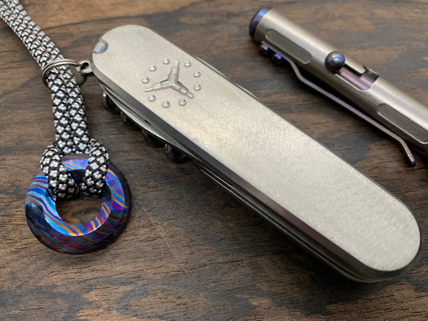 91mm Titanium Scales for Swiss Army SAK Deep Brushed for better grip 91mm