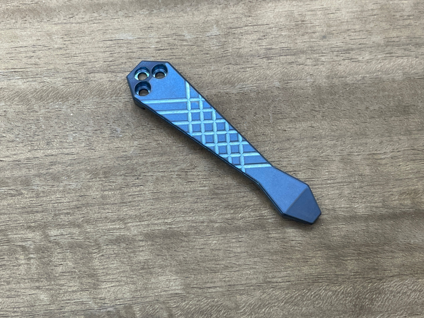 Tumbled Blue Ano FRAG Cnc milled Titanium CLIP for most Spyderco models