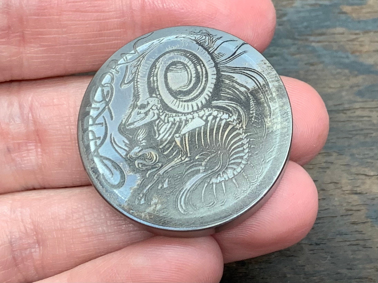 4 sizes CAPRICORN engraved Titanium Worry Coin Challenge Coin