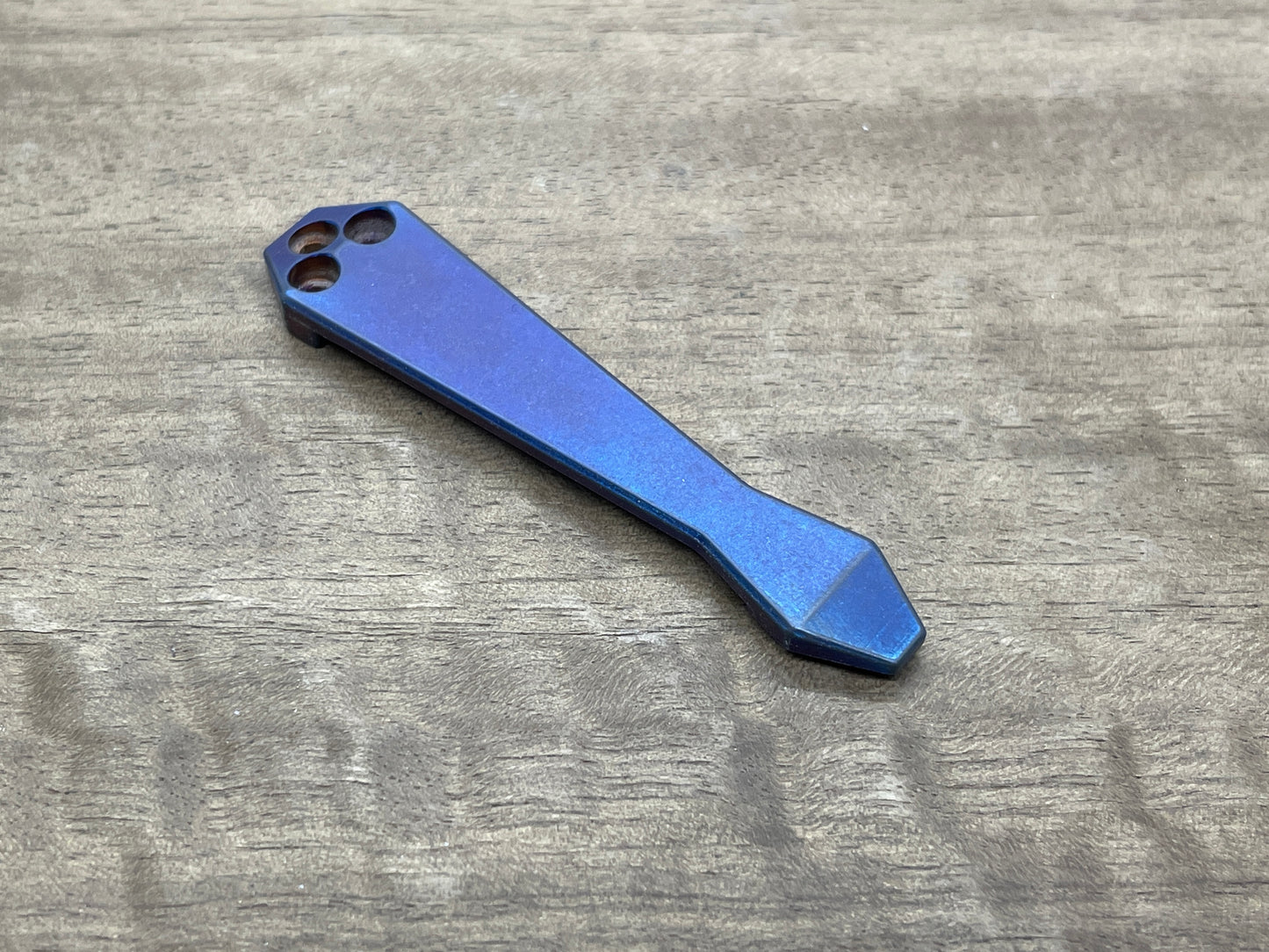 TUMBLED Flamed Dmd Titanium CLIP for most Spyderco models