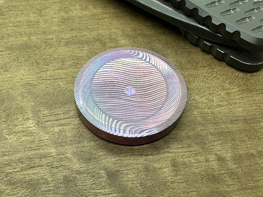 4 sizes Dama WAVE Teal-Magenta engraved Titanium Worry Coin