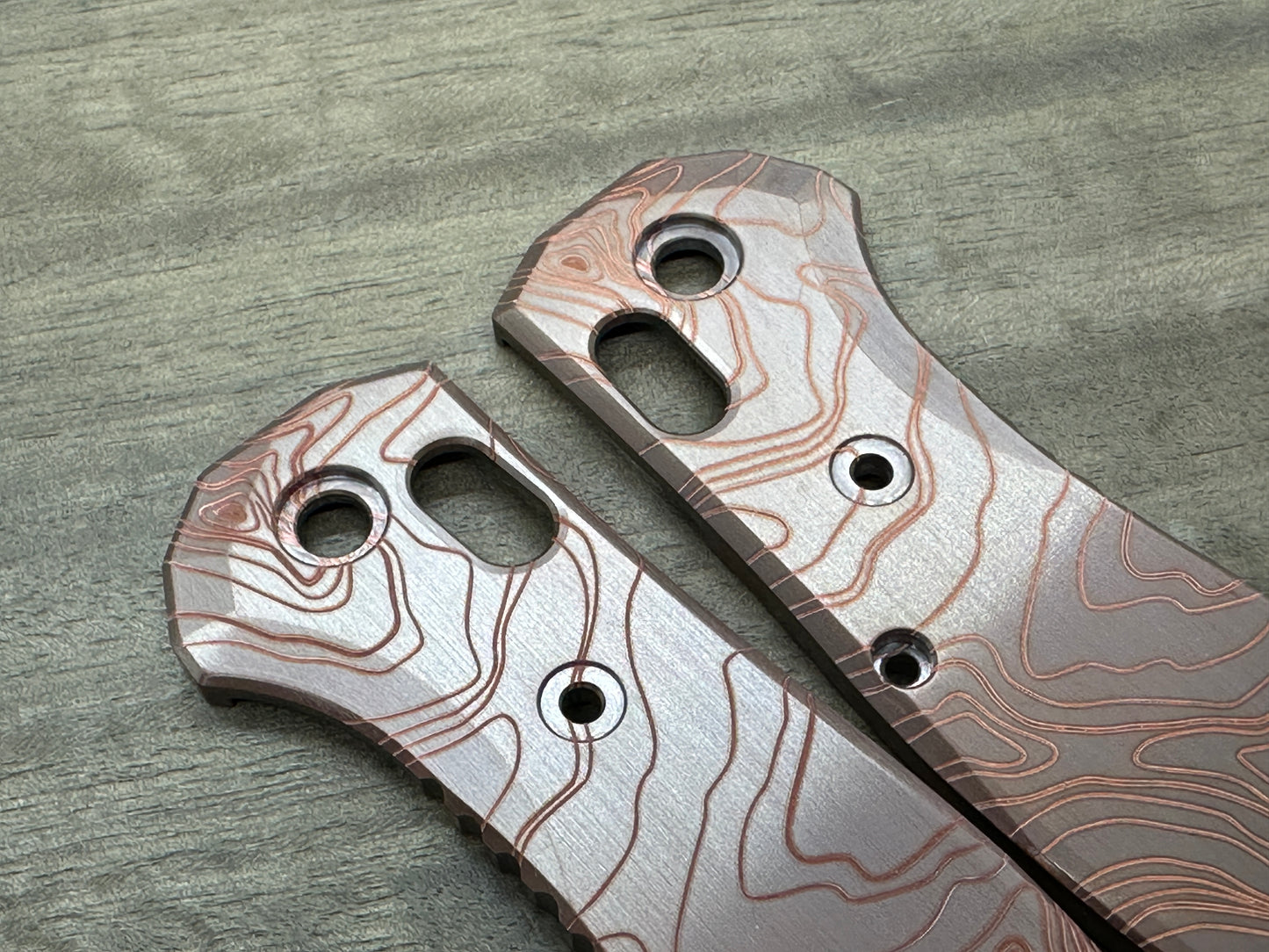 TOPO engraved Dark COPPER Scales for Benchmade GRIPTILIAN 551 & 550