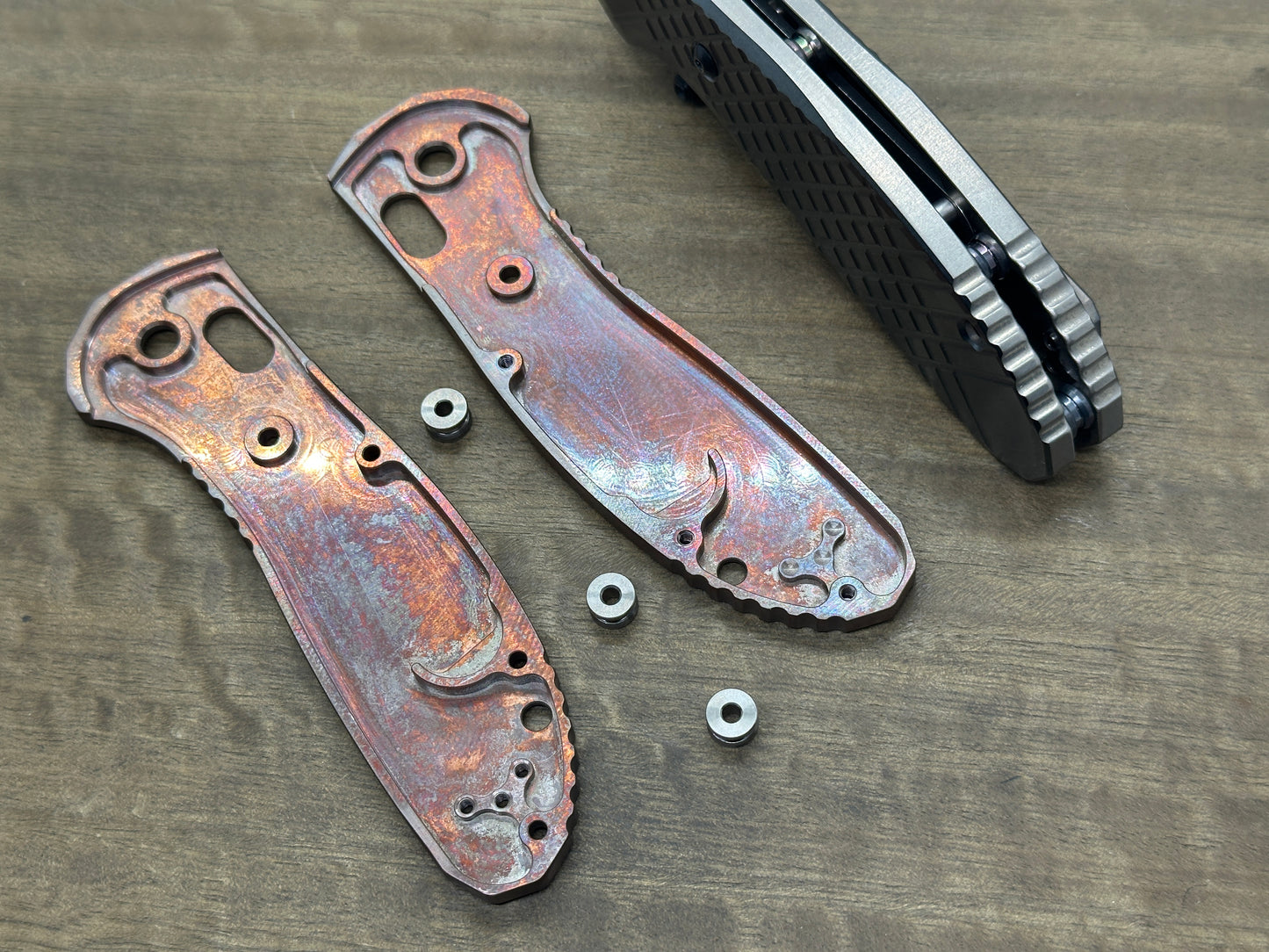 HONEYCOMB Dark engraved COPPER Scales for Benchmade GRIPTILIAN 551 & 550