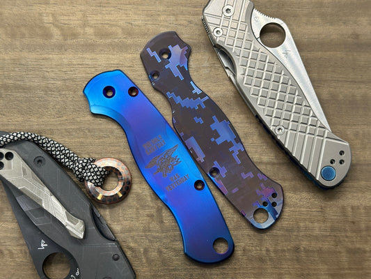 US NAVY Seals The only easy day was yesterday Titanium scales for Spyderco Paramilitary 2 PM2