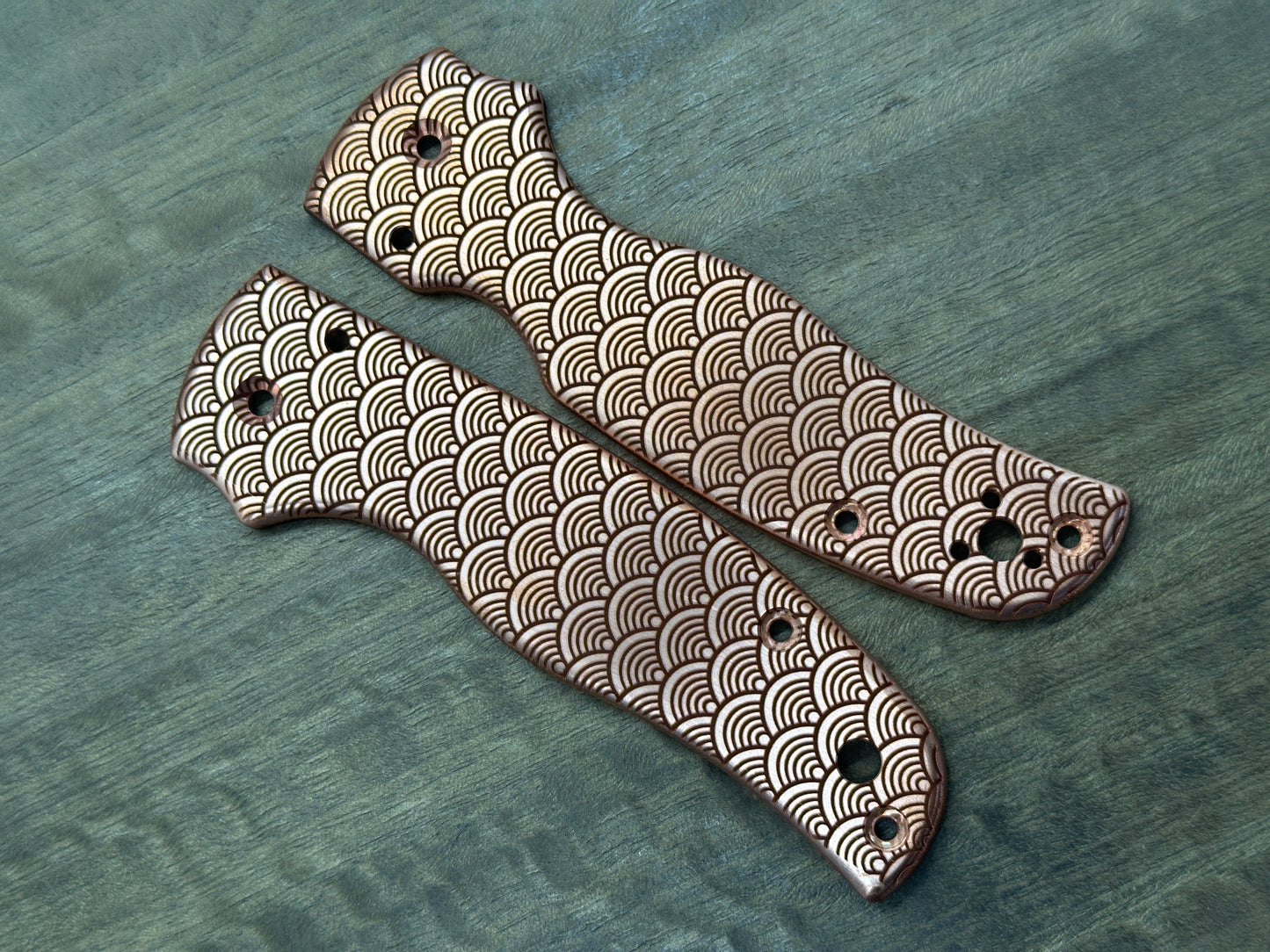 SEIGAIHA Copper Scales for SHAMAN Spyderco