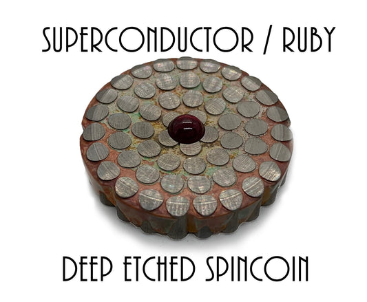 Deep etched Superconductor Spinning Coin