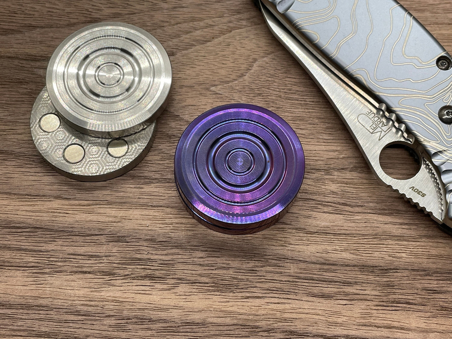 ORBITER HAPTIC Coins Purple ano Titanium Haptic Coins Fidget