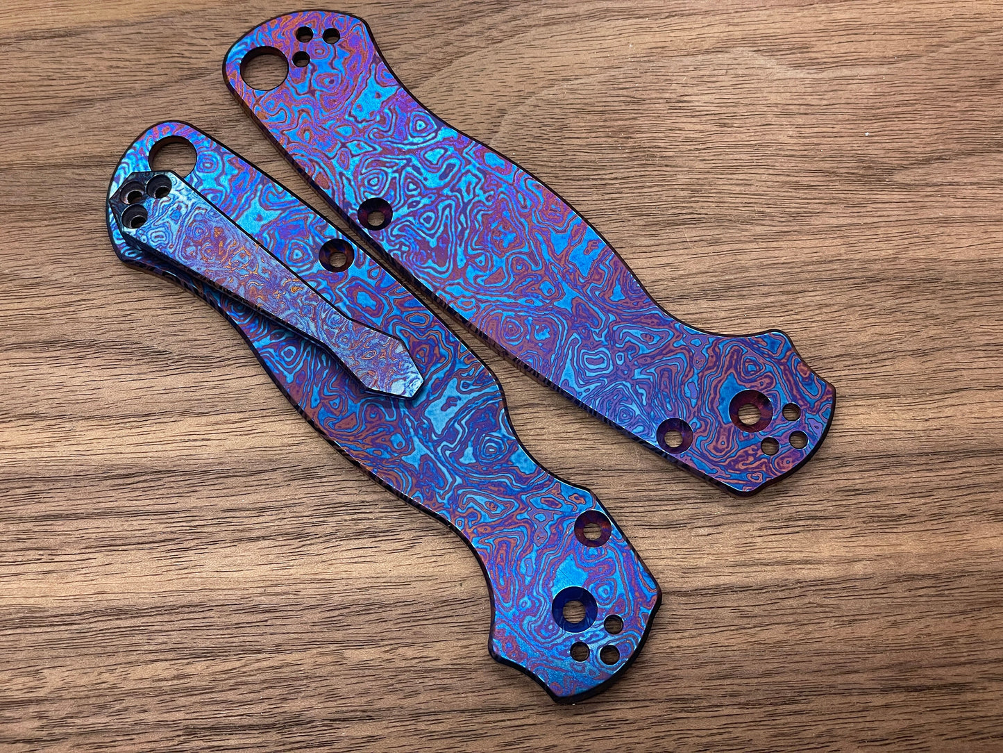 ALIEN heat ano engraved Dmd Titanium CLIP for most Spyderco models