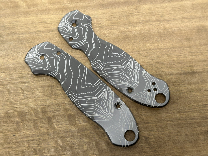 TOPO engraved Zirconium Scales for Spyderco Para 3