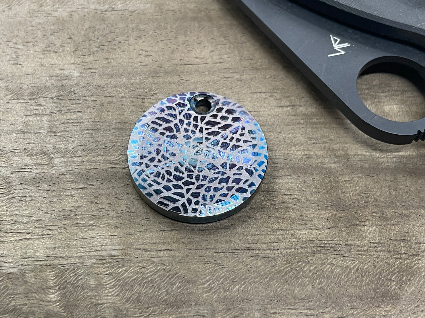 NEBULA Flamed Greek Ascoloy PENDANT Keychain