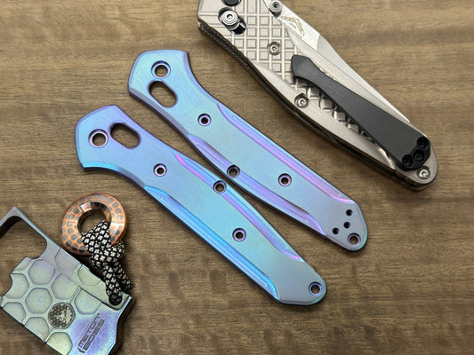 Teal-Magenta anodized Titanium Scales for Benchmade 940 Osborne