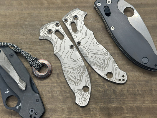 TOPO engraved Titanium scales for Spyderco MANIX 2