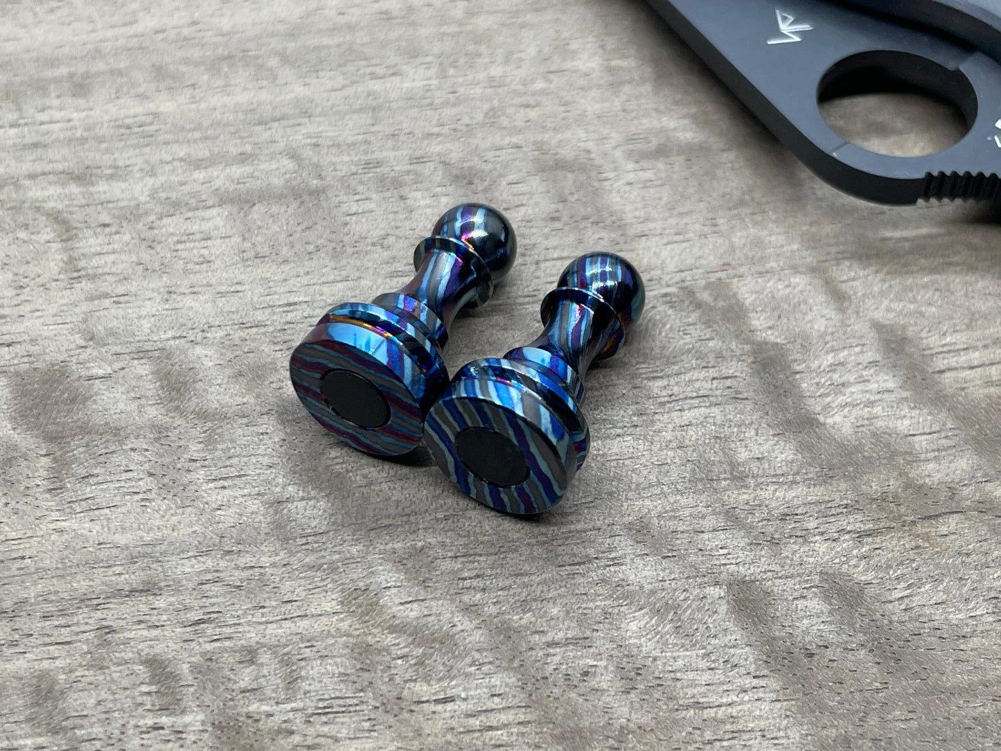 ZircuTi (Black Timascus) Haptic-PAWN Haptic Slider Chess Pawn fidget