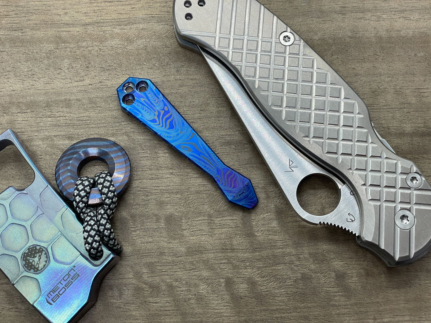 Dama FISH Flamed Dmd Titanium CLIP for most Spyderco models