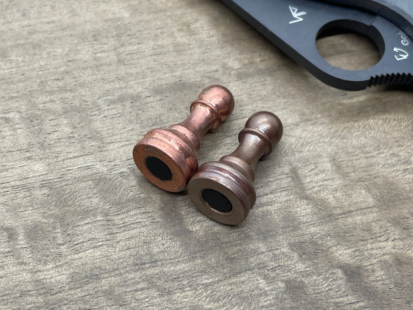 Tumbled Copper & Dark Copper Haptic-PAWN Haptic Slider Chess Pawn fidget