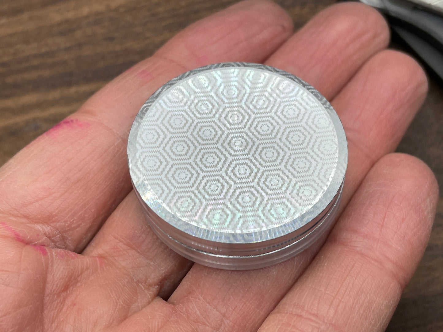 HONEYCOMB engraved Aluminum CLICKY Haptic Coins Fidget