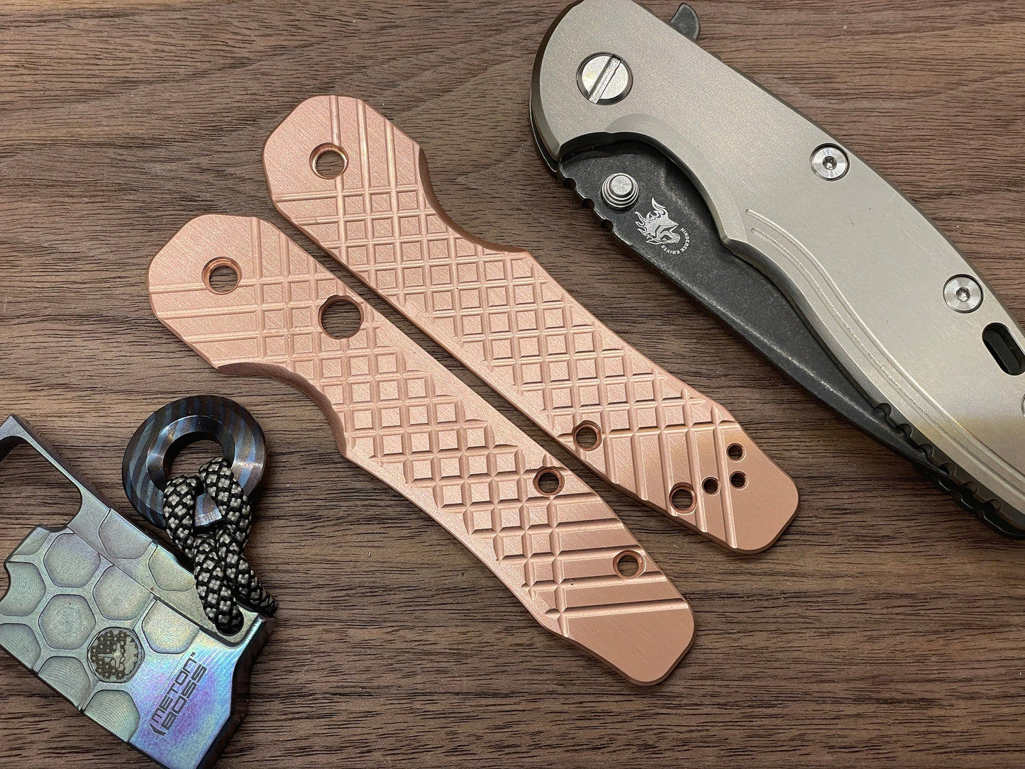 Pure Copper FRAG milled Scales for Spyderco SMOCK