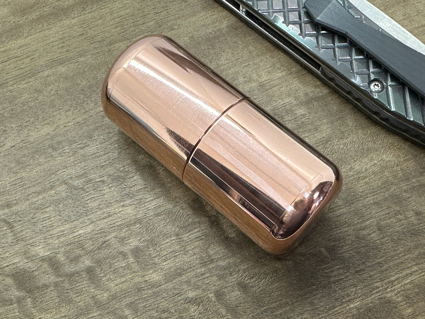 Tall-XL Copper Meton-Vault Pill box Stash box Pill Case Candy Box