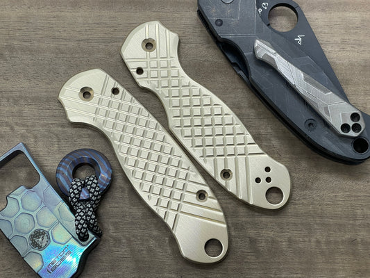 FRAG Cnc milled Brushed BRASS Scales for Spyderco Para 3