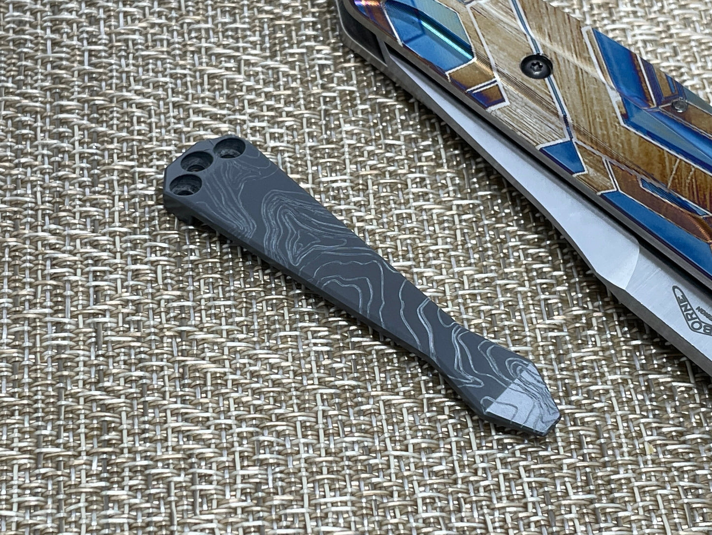 TOPO engraved Black Zirconium Dmd CLIP for most Benchmade models