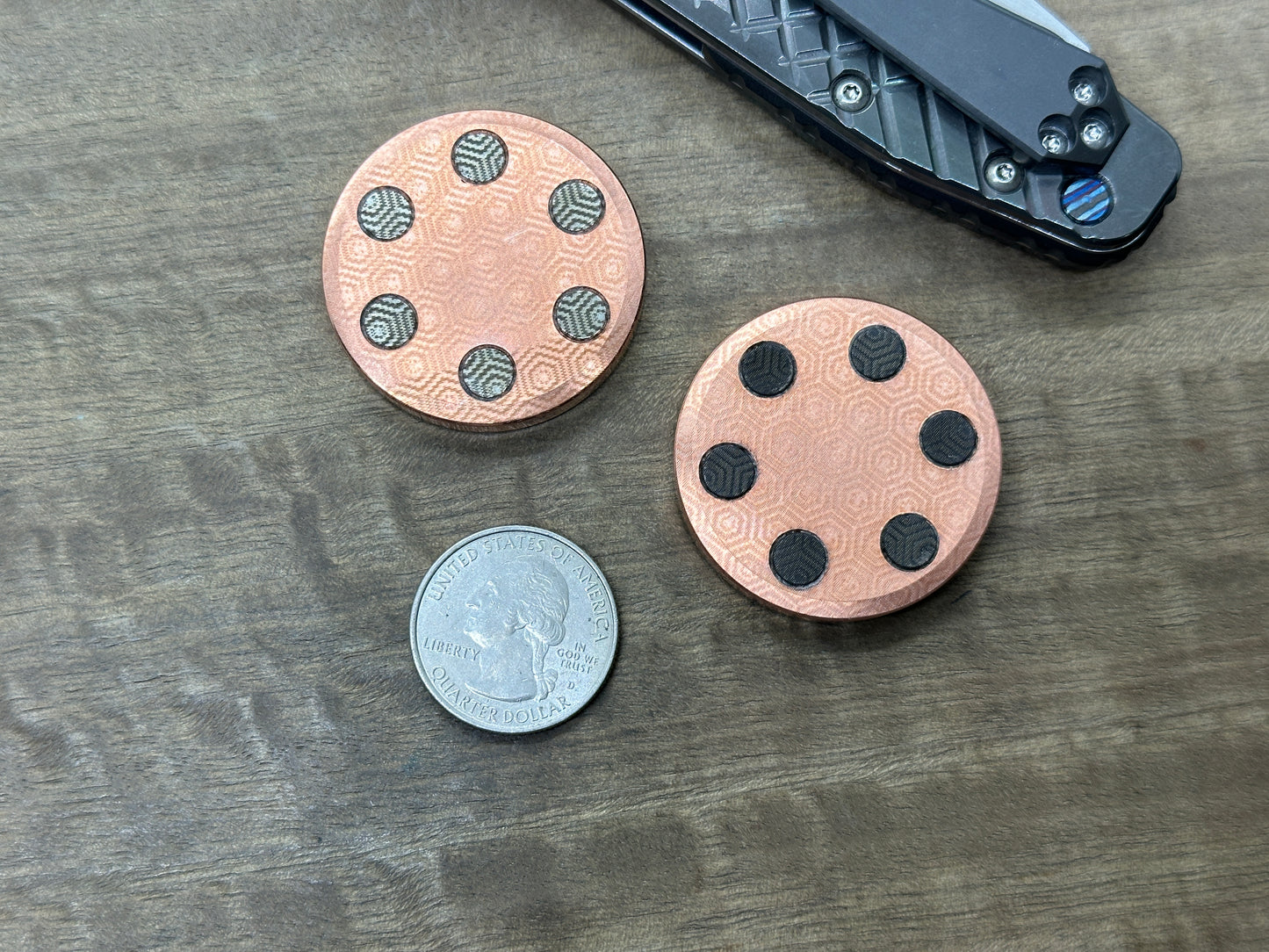 ORBITER Polished Copper Haptic Coins Fidget