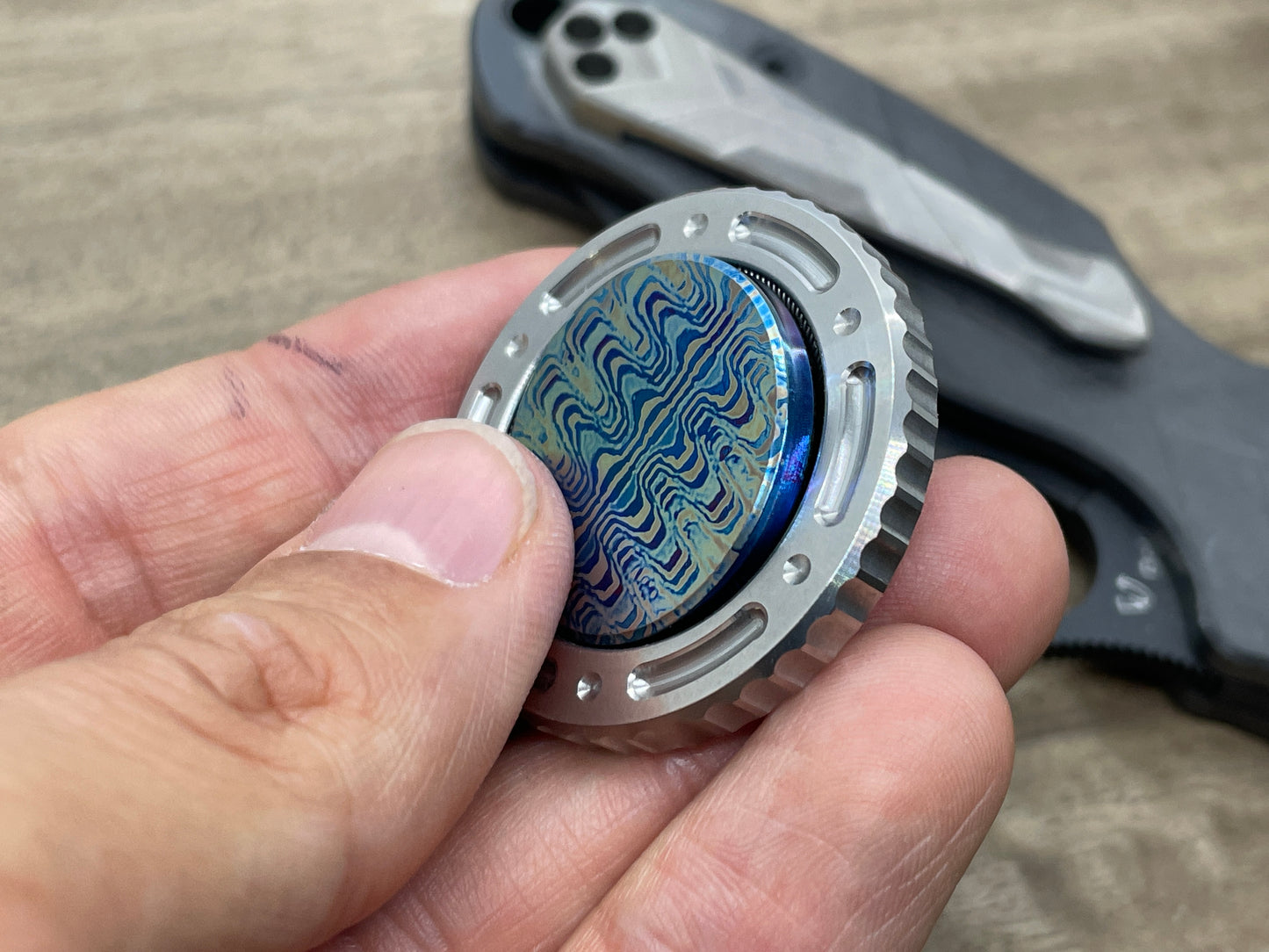 RIPPLE Flamed Titanium Coin for Billetspin GAMBIT