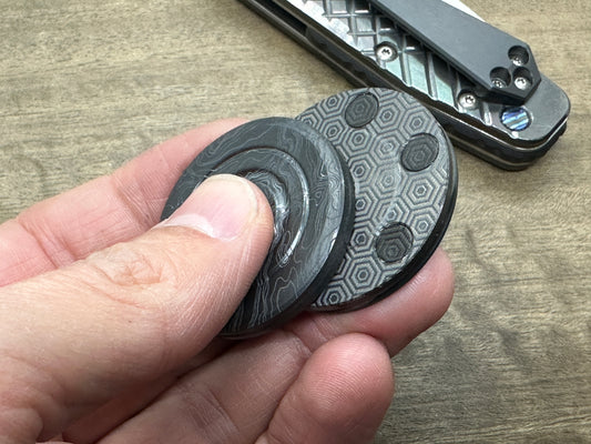 Black Zirconium TOPO Grooved HAPTIC Coins CLICKY Haptic Slider Fidget