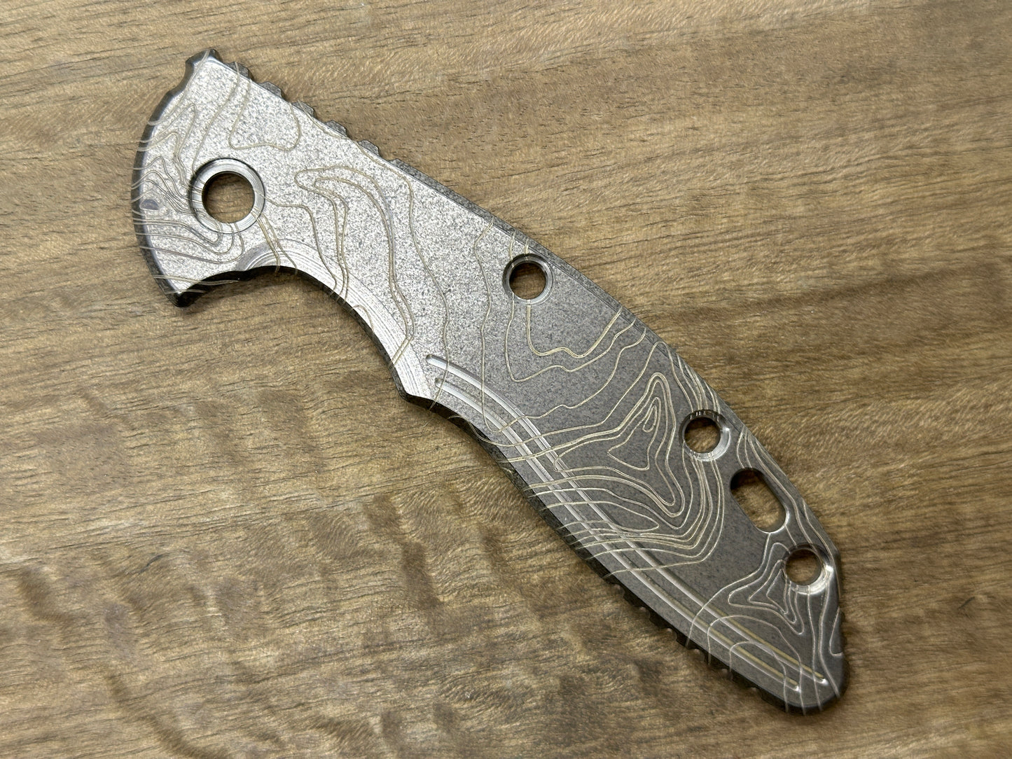 TOPO Battleworn engraved Titanium scale for XM-18 3.5 HINDERER