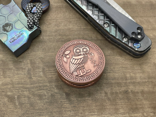 The OWL 1 side strong magnet Copper CLICKY HAPTIC Coins Fidget