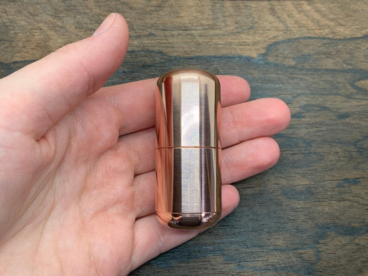 Tall Meton-Vault Pure Copper Pill box Stash box Pill Case