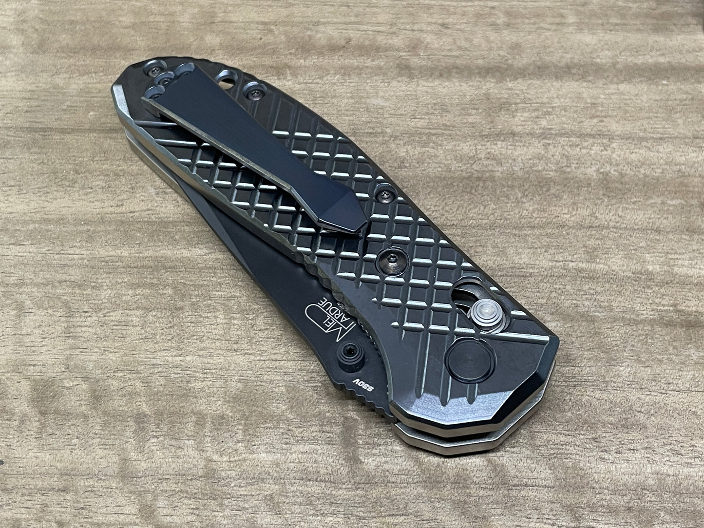 Black engraved FRAG milled Titanium Scales for Benchmade GRIPTILIAN 551 & 550