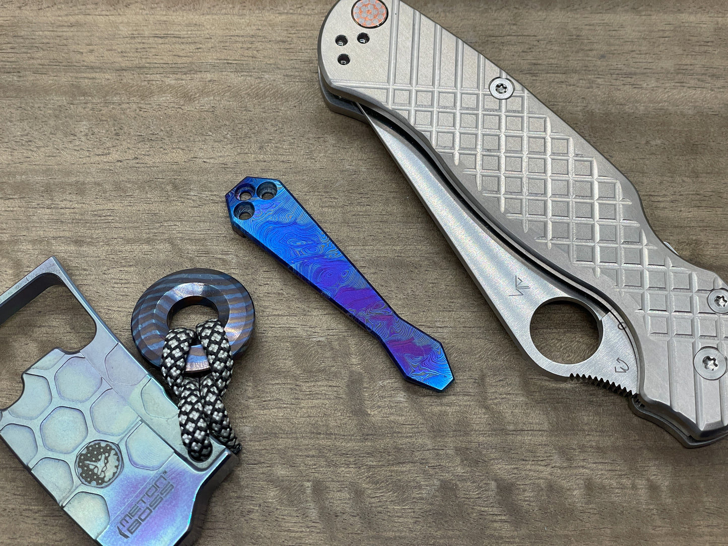 Dama TWIST Flamed Dmd Titanium CLIP for most Spyderco models