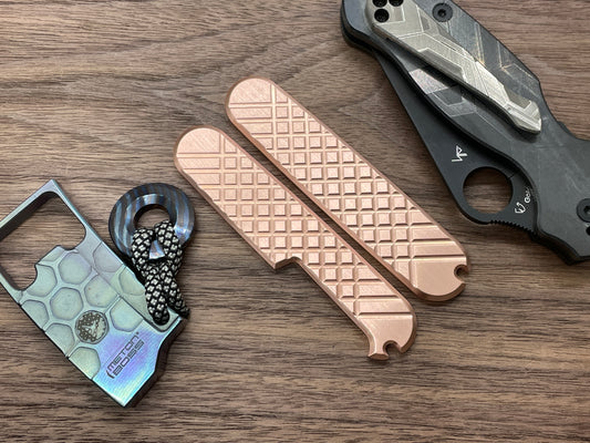 FRAG milled 91mm Brushed Copper Scales for Swiss Army SAK